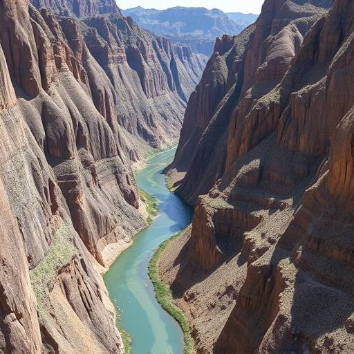 Dramatic view of Silver River Canyon, with steep rock walls and a winding river below.